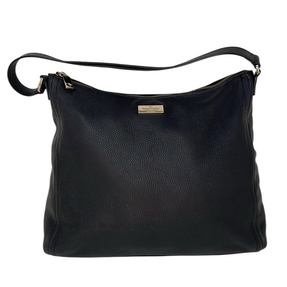 KATE SPADE Purse Hobo Shoulder Bag Black Pebbled Leather